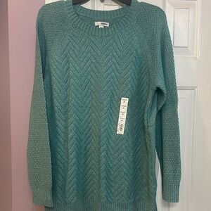 Sonoma Women's Aqua Crew Neck Sweater